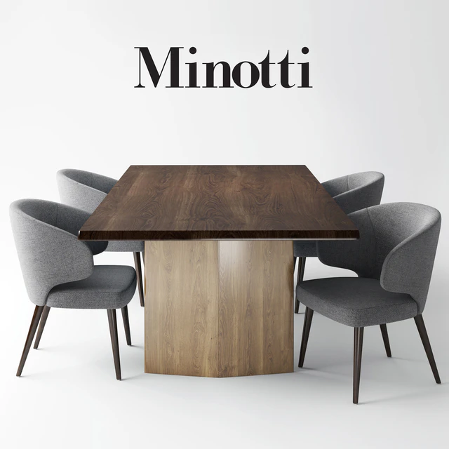 Minotti: стул ASTON, стол MORGAN — Скачать