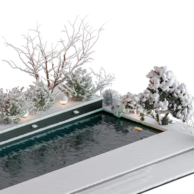 Snowy Scene with Pool - Set 76 — Ver 3