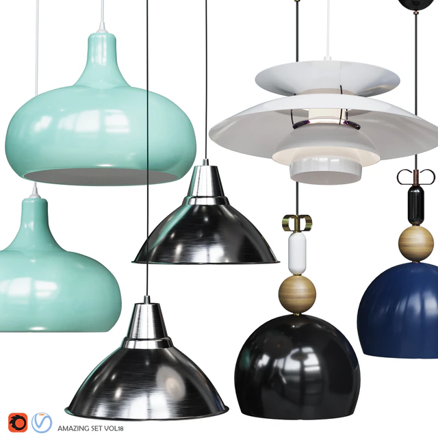 Four Pendant Lights scandinavian amazing set vol. 18 — Descargar