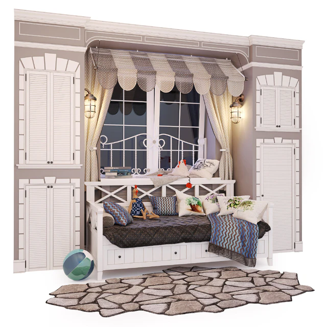 Composition under the window. Bed sofa Ocean. — Descargar