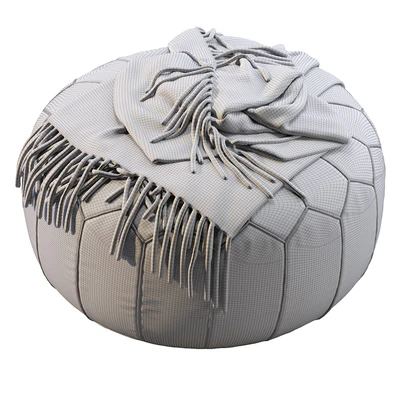 Vintage Round Moroccan Pouf Hand Tooled In Marrakech — Ver 3