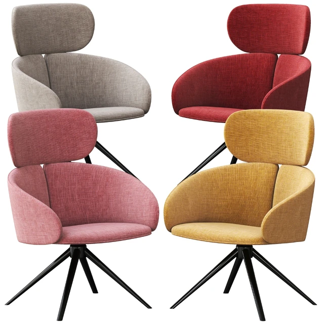 Mobboli PEACH Fabric armchair with headrest — Скачать