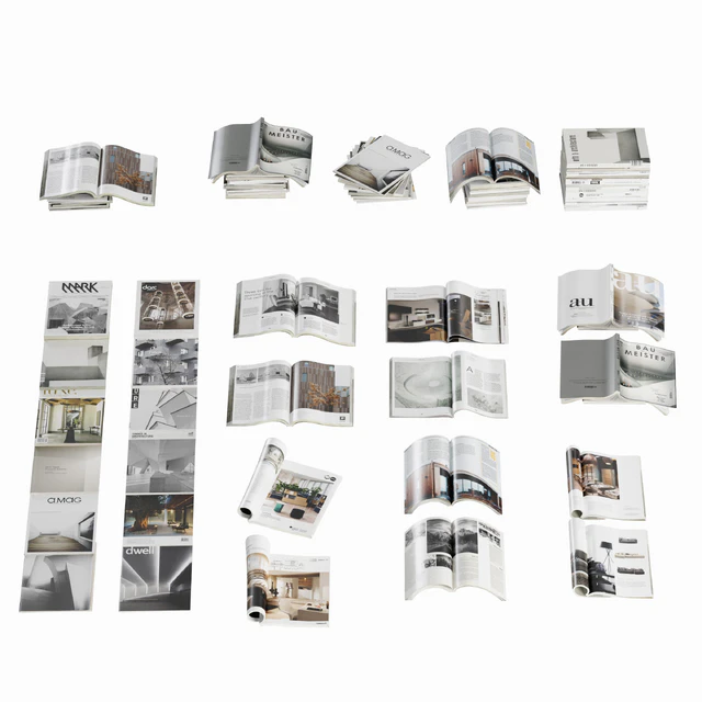 Opened magazines stack set — Descargar
