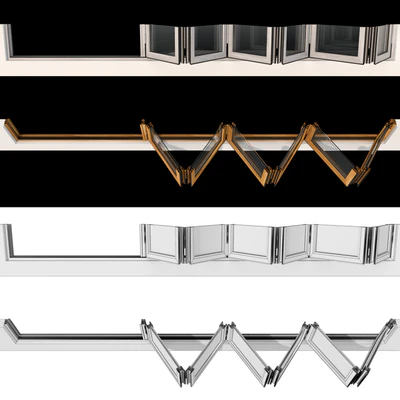Folding stained Glass Wooden Doors — Ver 3