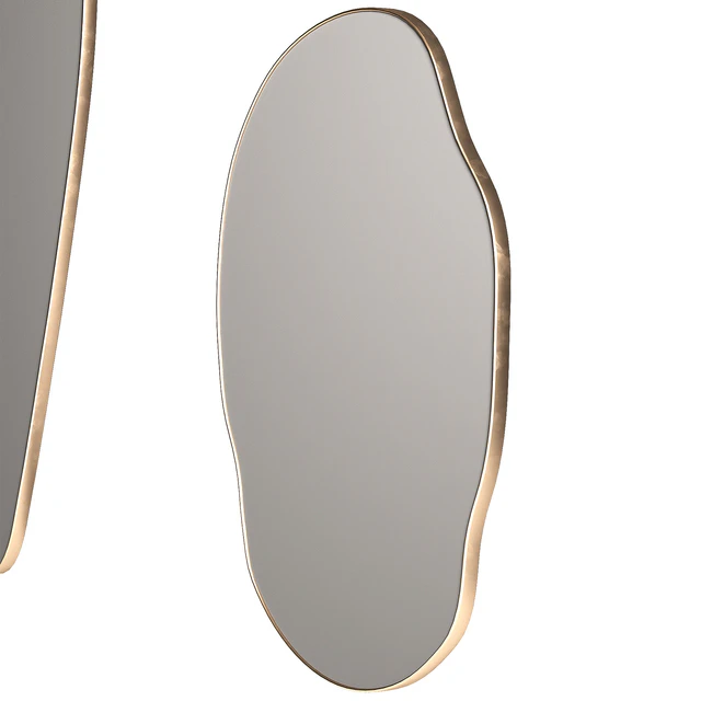 Rose Brassy Silva mirrors by Ethnikliving. Wavy curved organic mirror set. — Скачать
