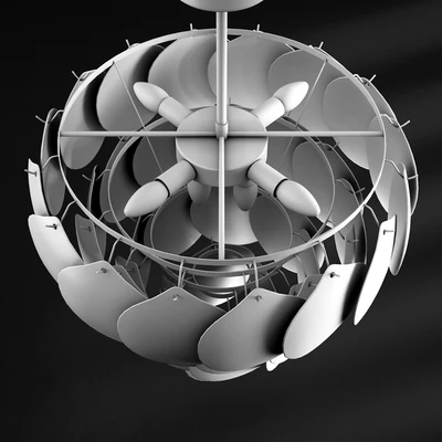 Chandelier pendant Glass Shells Suspension Chandelier Loft-Concept — Ver 3