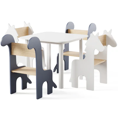 Table & Children's Animal Chairs by THE HOME DECO FACTORY — Вид 1