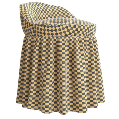 Monogrammed Slipcovered Swivel Stool  Ballard Designs — Вид 3