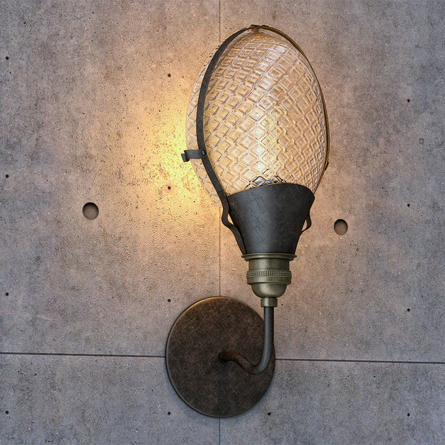 Early Style Quilted Glass Operating Room Light Sconce — Скачать