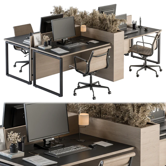 Office Furniture - employee Set 20 — Скачать