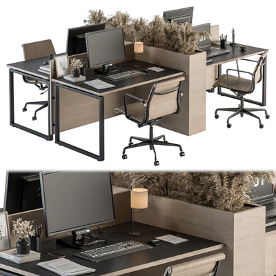 Office Furniture - employee Set 20 — Вид 1