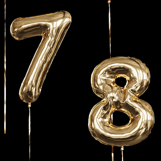Inflatable foil balloons. Numbers. — Download