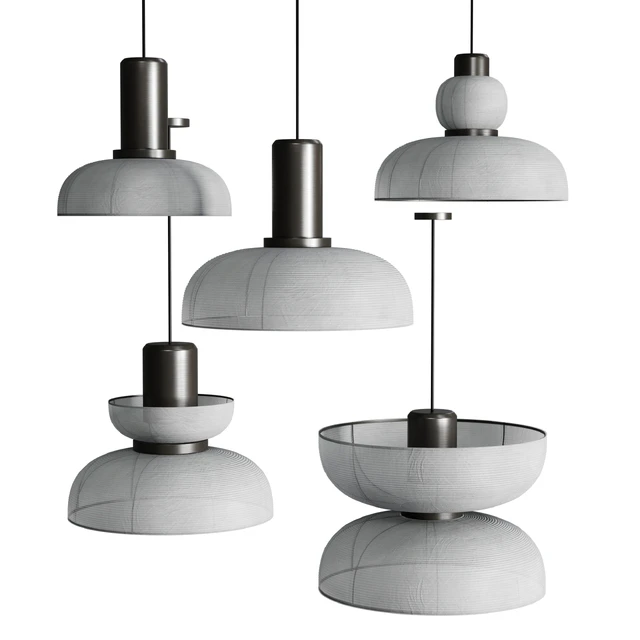 Japanese Wabi-Sabi Fabric Pendant Lights style AD — Descargar