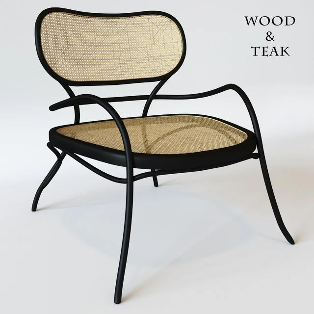 Lehnstuhl Low armchair - / Wood & teak - Wiener GTV Design — Скачать
