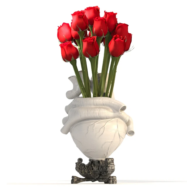 Heart Vase 2 White — Descargar