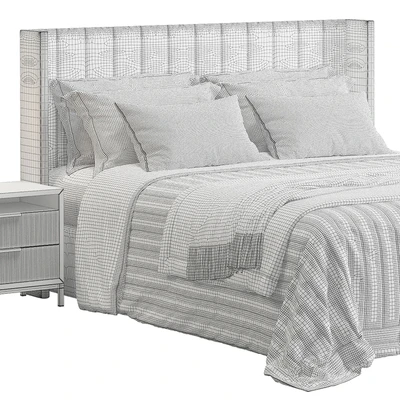 Oulton Striped Headboard Wingback Bed by Ambassador Beds — Ver 2