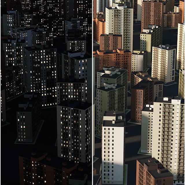 Set of multi-storey houses 2 — Descargar