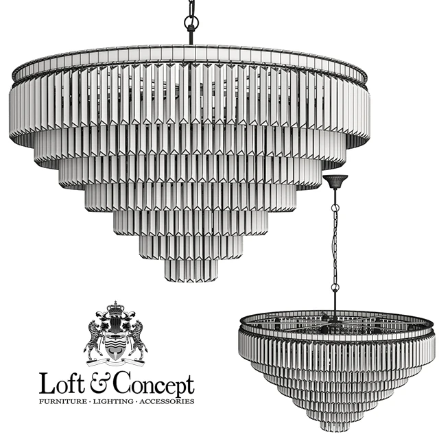 Люстра RH 1920s Odeon Smoke Glass Fringe Chandelier - 7 rings — Скачать