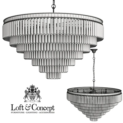 Люстра RH 1920s Odeon Smoke Glass Fringe Chandelier - 7 rings — Вид 2
