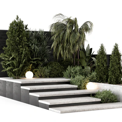 Backyard and Landscape Set Bush and Tree - Set 1761 — Ver 4