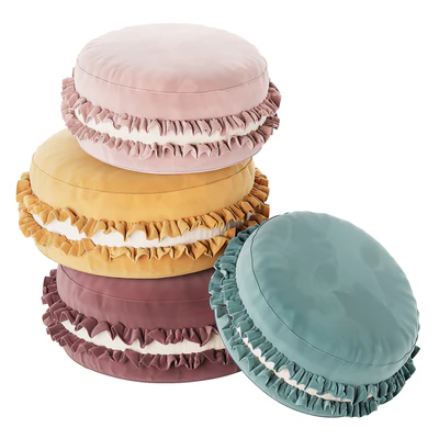 Macaron Pouf, Velour Cookie pillow — Ver 3