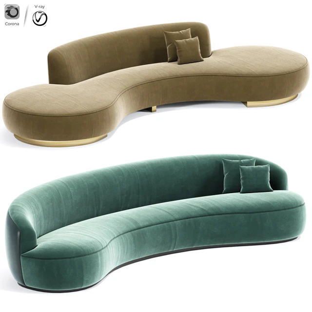 Pierre Augustin Rose Sofa And Serpentine Sofa Vladimir kagan — Скачать