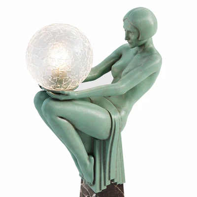 Art Deco Lamp of a Figural-Female — Ver 3