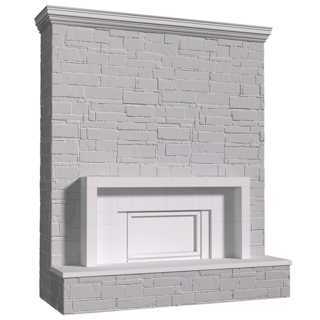 Камин в классическом стиле с каменной стеной.Stonework Fireplace modern ArtDeco — Скачать