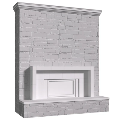 Камин в классическом стиле с каменной стеной.Stonework Fireplace modern ArtDeco — Вид 4