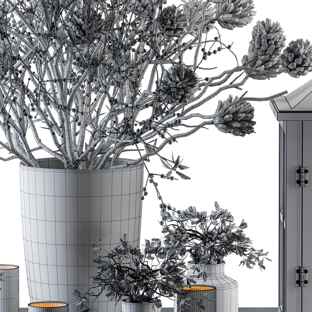 Decorative Set Berry and Branches with lantern — Скачать