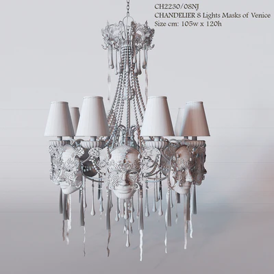 CHANDELIER 8 Lights Masks of Venice — Ver 2