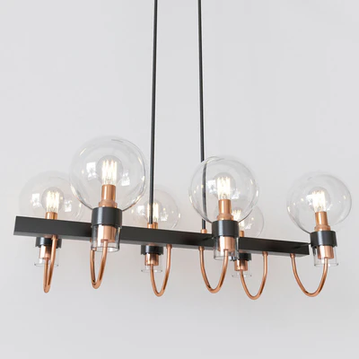 Bauhaus Chandelier with Lights Bronze Satin Brass — Ver 3