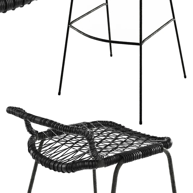 Bar Stool Allu Gervasoni Restaurant Woven Knitted — Скачать