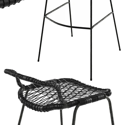 Bar Stool Allu Gervasoni Restaurant Woven Knitted — Вид 3