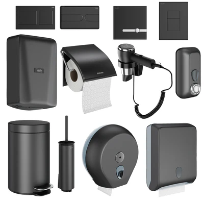 Accessories for public toilets black set 152 part 4 — Ver 1