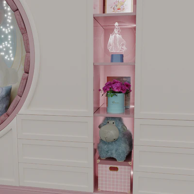 Wardrobe with a seat for a children's room — Ver 4