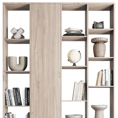 wooden Shelves Decorative With vase and Book — Вид 3