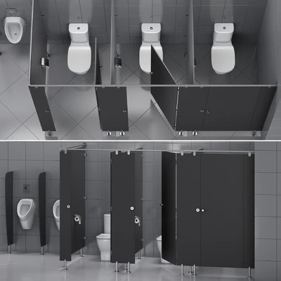 Sanitary partitions for public toilets FunderMax 1 (constructor) — Ver 3