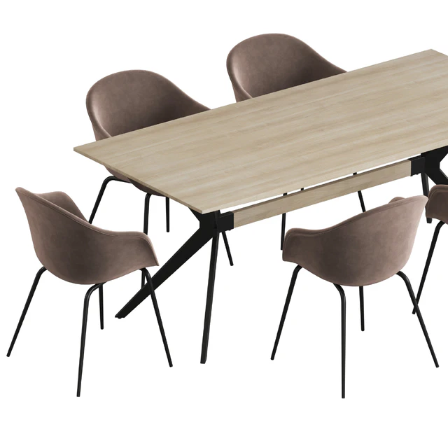 La forma table Amethyst Gubi Bat dining set — Download