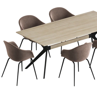 La forma table Amethyst Gubi Bat dining set — View 3