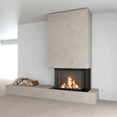 Decorative wall with fireplace set 12 — Ver 4