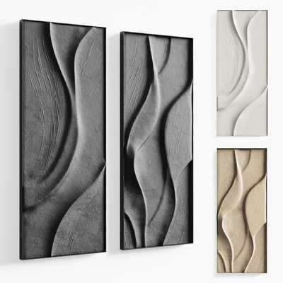 Folded wall art set 02 in three colors — Ver 1