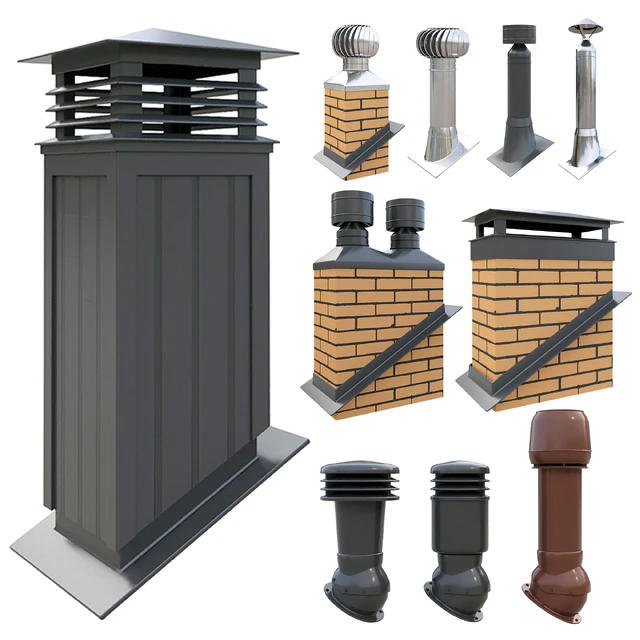 Ventilation pipes and chimneys on the roof — Descargar