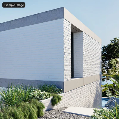 painted running bond brick wall texture white — View 3