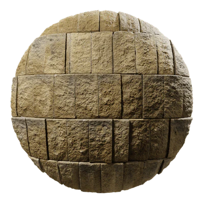 worn vertical stone block wall texture yellow — download