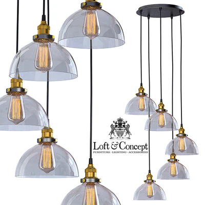Suspension Loft Clear Glass SemiSphere Cloche 5 — Ver 1
