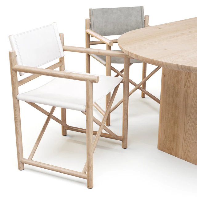Dining Set: Crate and Barrel (Table Oli Oval and Chairs Director's) — Скачать