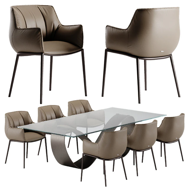 Cattelan Italia Butterfly table Rhonda chair set — Скачать