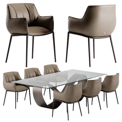 Cattelan Italia Butterfly table Rhonda chair set — Вид 1