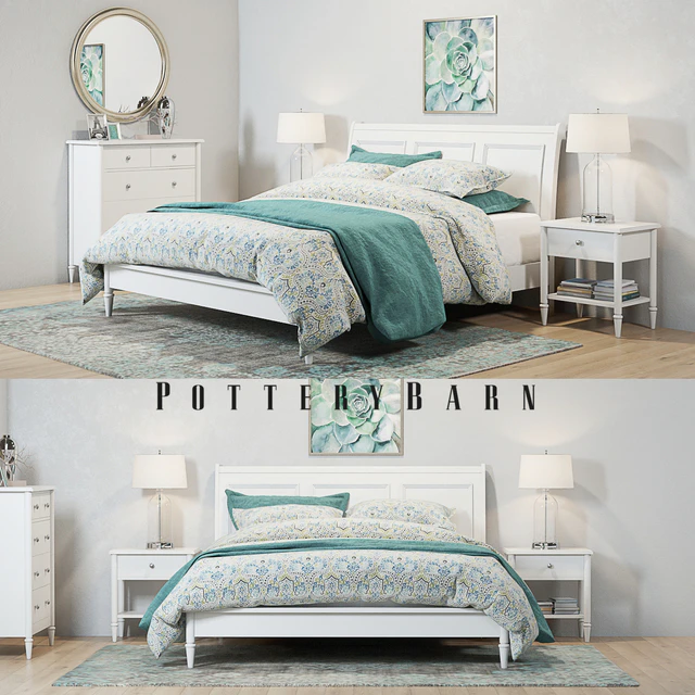 Pottery Barn Crosby White Bedroom set — Скачать